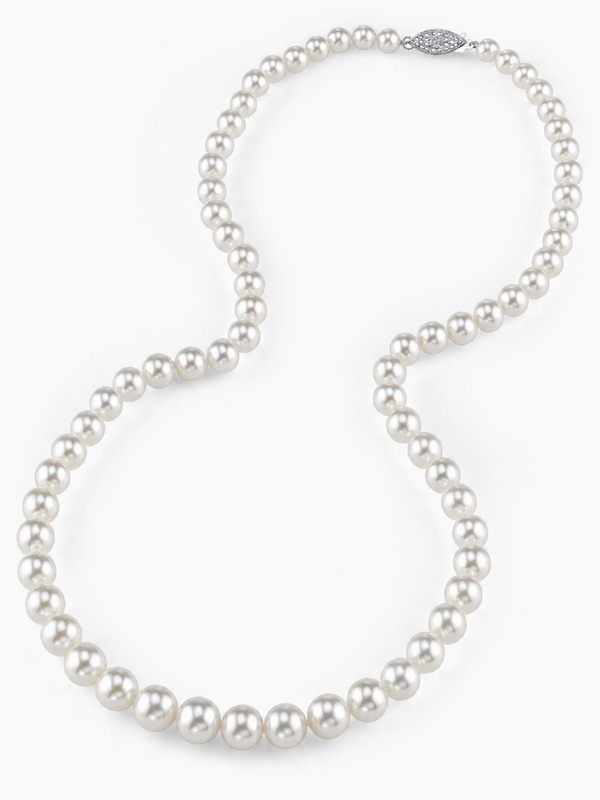 6.5-7.0mm Japanese Akoya White Choker Length Pearl Necklace - AAA Quality