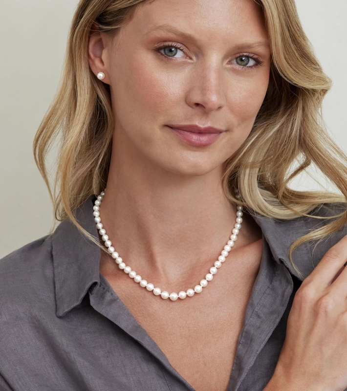 thumbnail image 2 of AAAA Graded Japanese Akoya Pearl Pendant – Sterling Silver, GIA Certified, White Cultured Pearl Necklace 2 of 2