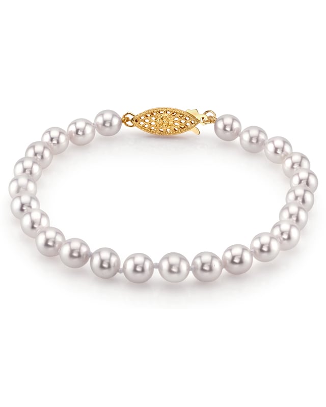 6.0-6.5mm Akoya White Pearl Bracelet- Choose Your Quality - Third Image