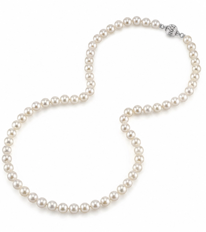 6.0-6.5mm Japanese Akoya White Pearl Necklace - AAA Quality