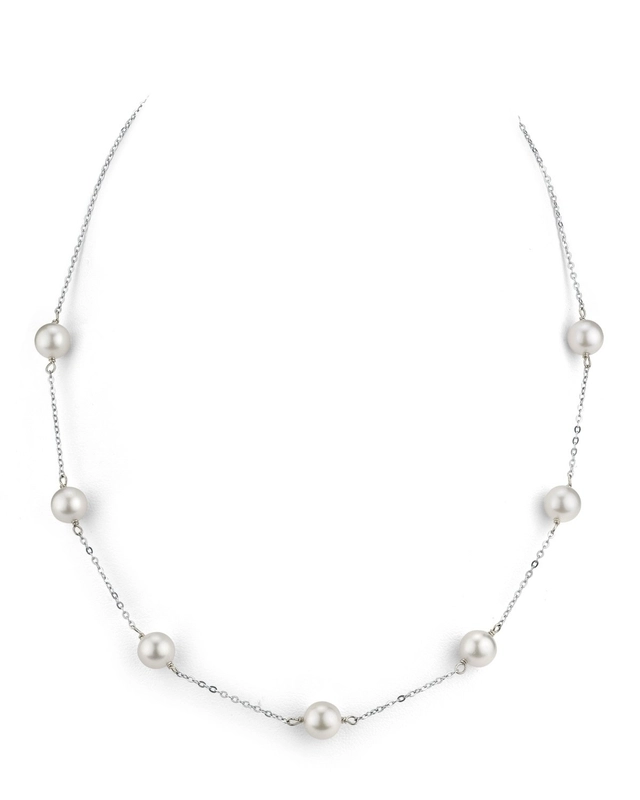 11-12mm Natural White Akoya Baroque Pearl Necklace – 18 Inches – Handmade
