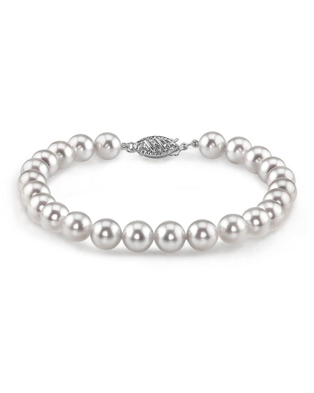 5.5-6.0mm Akoya White Pearl Bracelet - Choose Your Quality