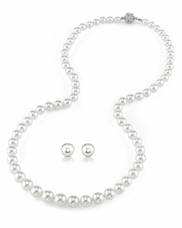 6.0-8.0mm Hanadama Pearl Necklace and Earring Set
