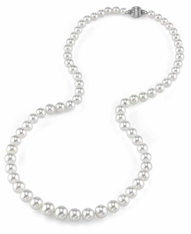 6.0-8.0mm Hanadama Graduated Akoya White Pearl Necklace