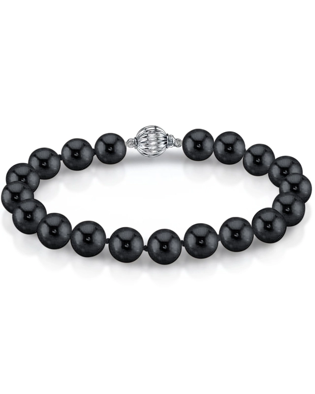 6.5-7.0mm Black Freshwater Pearl Bracelet - AAA Quality