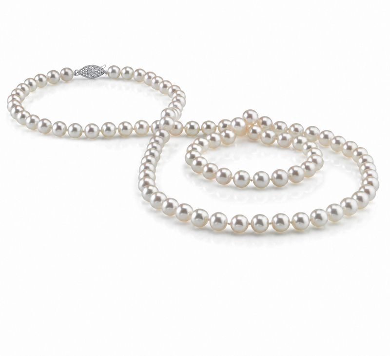 6.5-7.0mm Opera Length Japanese Akoya Pearl Necklace