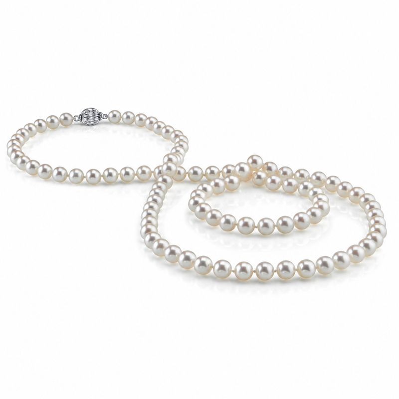 7.0-7.5mm Opera Length Japanese Akoya Pearl Necklace