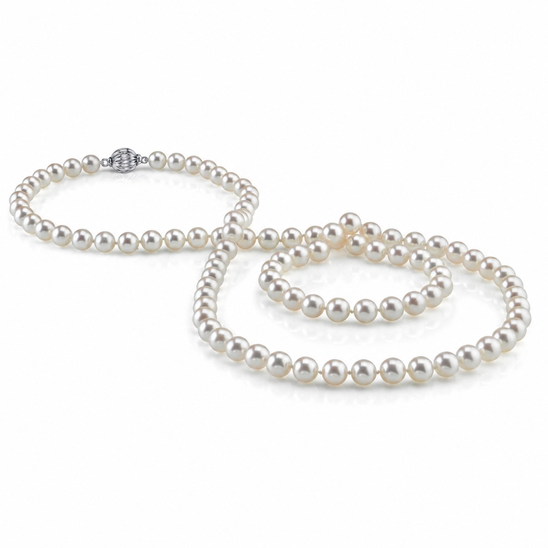 7.0-7.5mm Opera Length Japanese Akoya Pearl Necklace