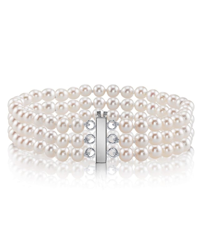 Triple Hanadama Akoya Pearl Bracelet