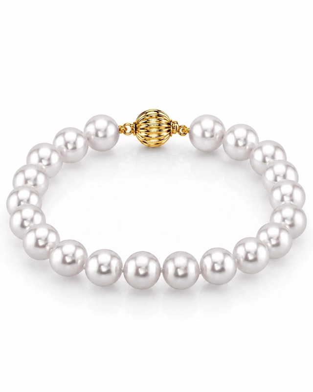 7.5-8.0mm Akoya White Pearl Bracelet - AAA Quality - Third Image