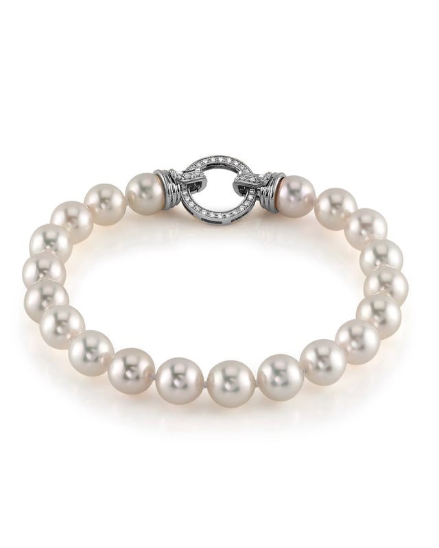 7.0-7.5mm Hanadama Akoya White Pearl Bracelet