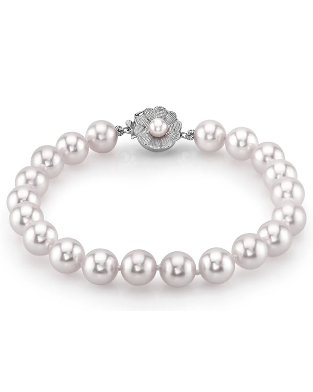 7.5-8.0mm Akoya White Pearl Bracelet - AAA Quality