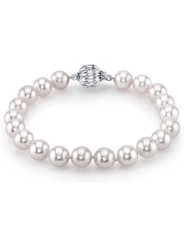 7.0-7.5mm Akoya White Pearl Bracelet - AAA Quality