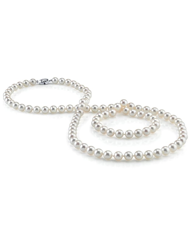 7.5-8.0mm Opera Length Japanese Akoya Pearl Necklace