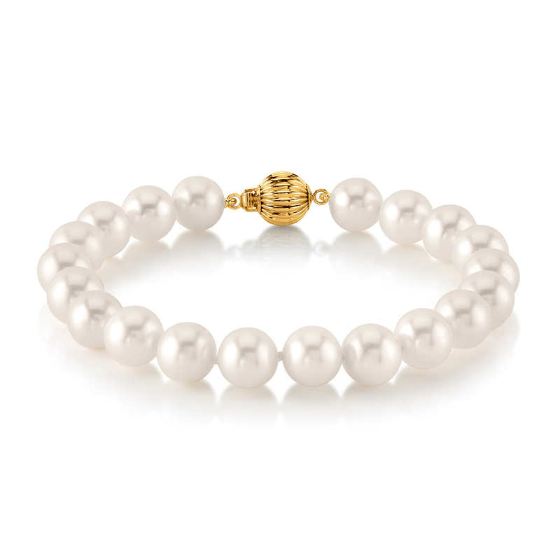 8.0-8.5mm White Freshwater Pearl Bracelet - AAA Quality - Third Image