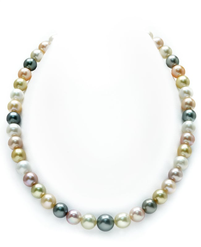 8-10mm South Sea & Freshwater Multicolor Pastel Pearl Necklace - AAA Quality