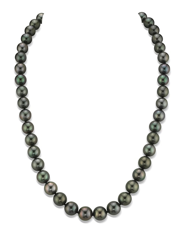 Details about   NEW triple strands 9-8mm natural Australian south sea gray pearl necklace  14K