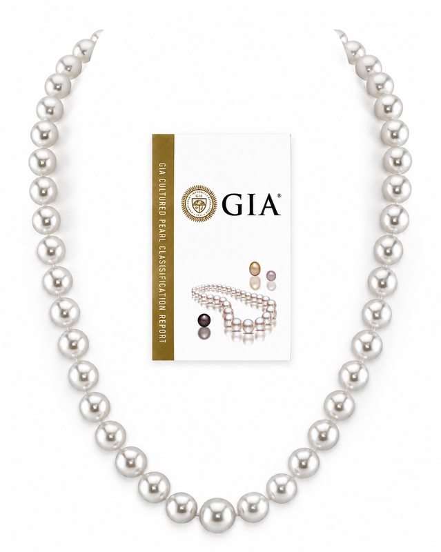 8-10mm White South Sea Pearl Necklace - GIA Certified