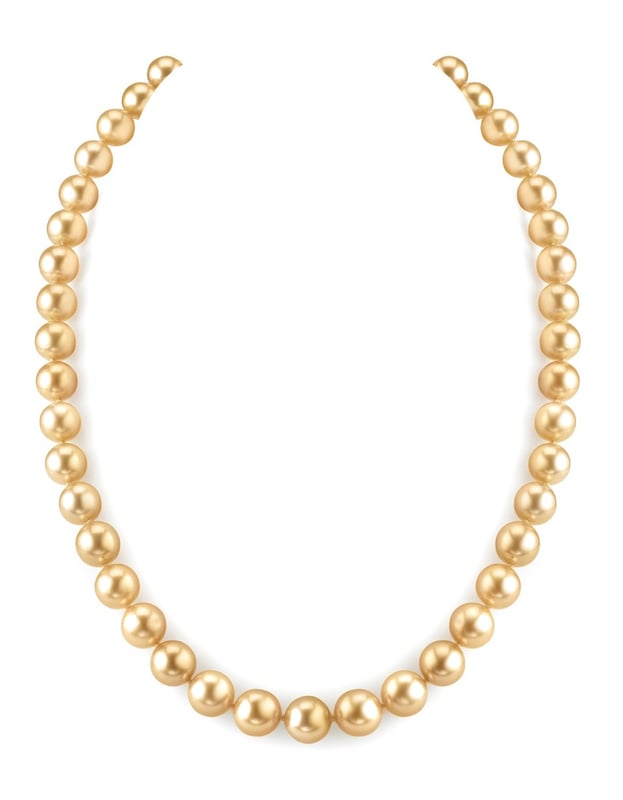 10mm AAA gold south sea shell pearl necklace 36" 