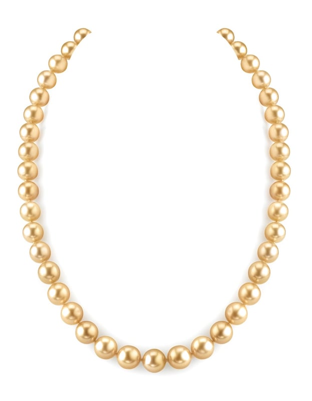 8-10mm Golden South Sea Pearl Necklace - AAAA Quality