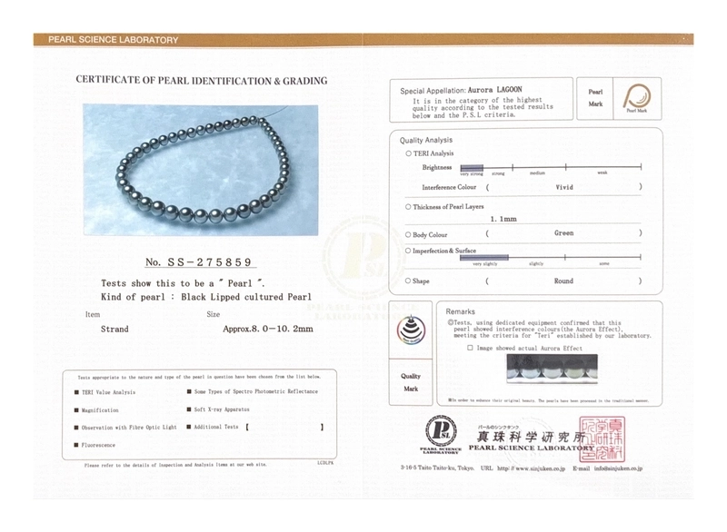 8-10mm Tahitian South Sea Pearl Necklace - PSL Certified - Secondary Image