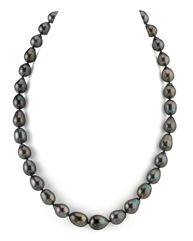 8-10mm Tahitian South Sea Drop Pearl Necklace - AAAA Quality
