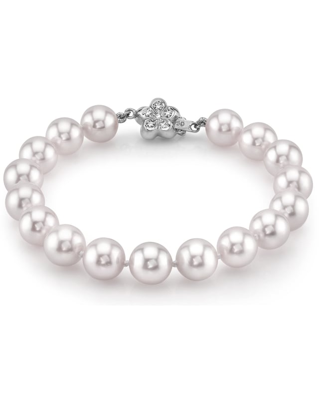 8.5-9.0mm Akoya White Pearl Bracelet- Choose Your Quality