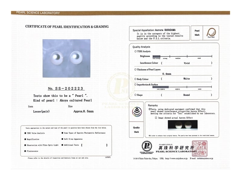 Akoya Certified Hanadama Pearl & Diamond Kim Earrings - Third Image