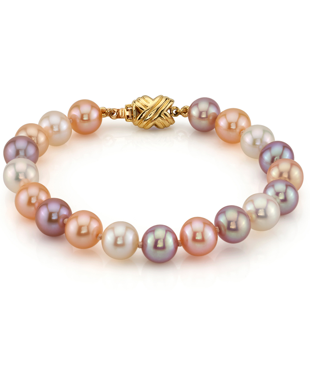 8.0-8.5mm Multicolor Freshwater Pearl Bracelet - AAAA Quality - Third Image