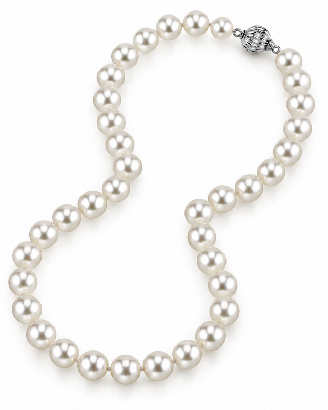 GIA Certified 9.0-9.5mm Japanese Akoya White Pearl Necklace - AAA Quality - Secondary Image