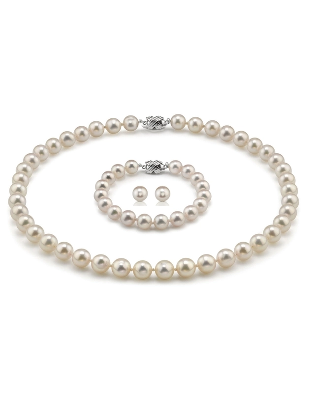 10-10.5mm Japanese Akoya White Pearl Set