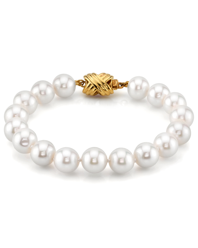 Amazon.com: The Pearl Source White Freshwater Pearl Bracelet for Women - Cultured  Pearl Bracelet in 14k Gold Plated Sterling Silver Clasp with Genuine Cultured  Pearls, 7.0-7.5mm: Clothing, Shoes & Jewelry