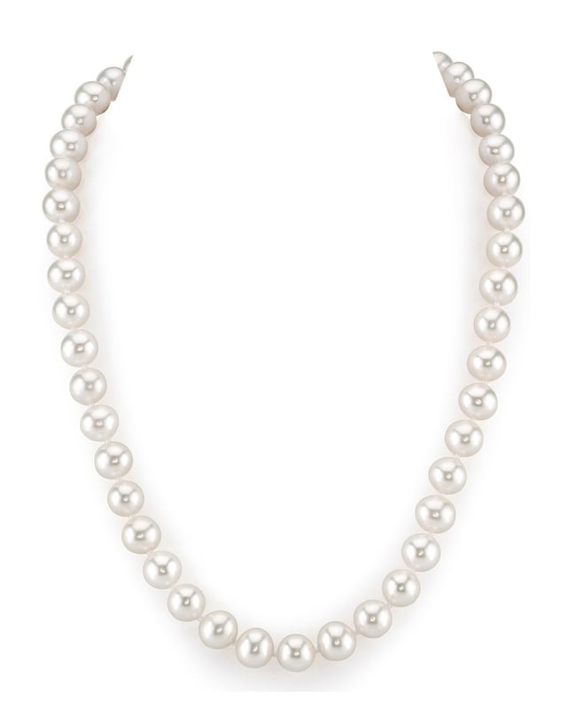 8.5-9.5mm White Freshwater Choker Length Pearl Necklace - AAAA Quality