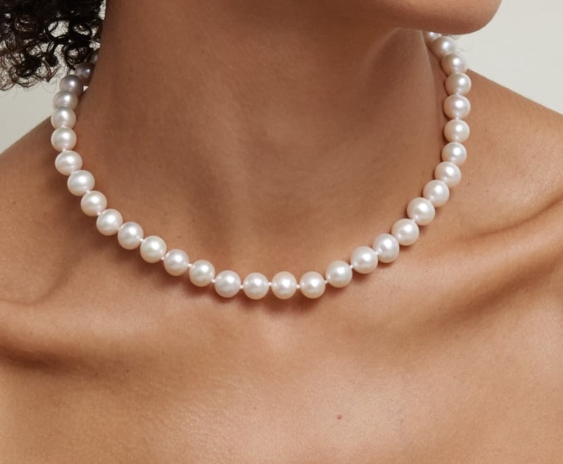 8.5-9.5mm White Freshwater Pearl Necklace - AAAA Quality