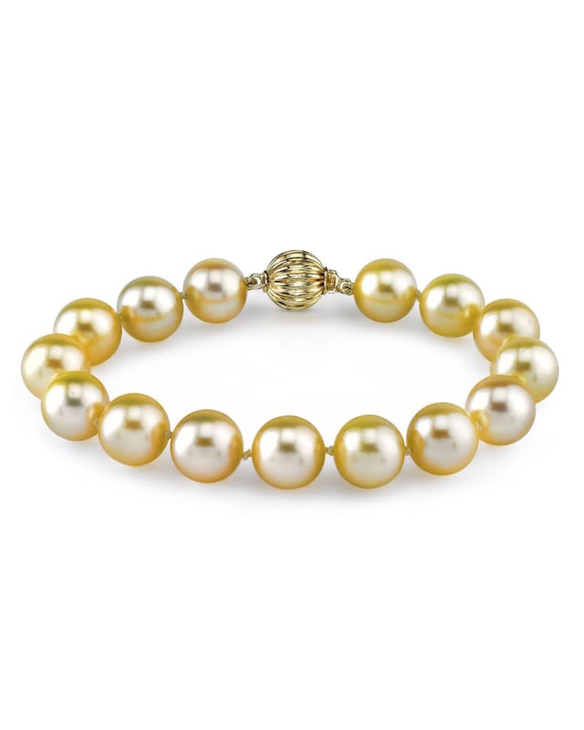 9-10mm Golden South Sea Pearl Bracelet