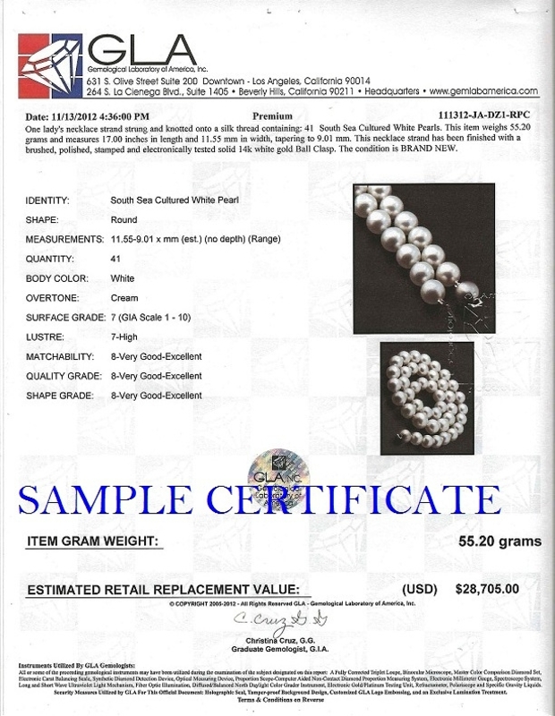 9-11mm White South Sea Pearl Necklace - AAAA Quality - Secondary Image
