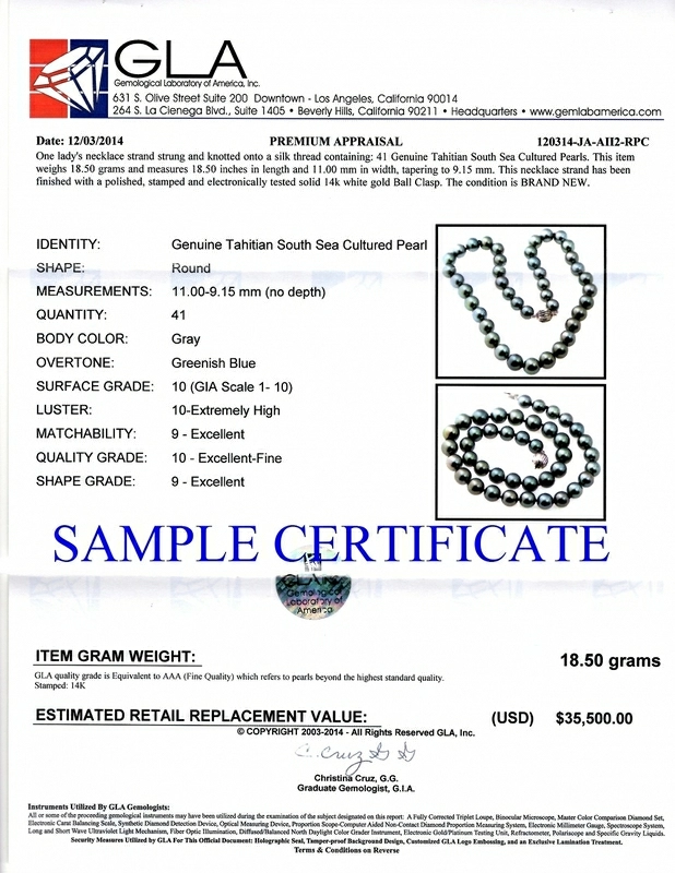 9-11mm Tahitian South Sea Pearl Necklace - AAAA Quality - Third Image