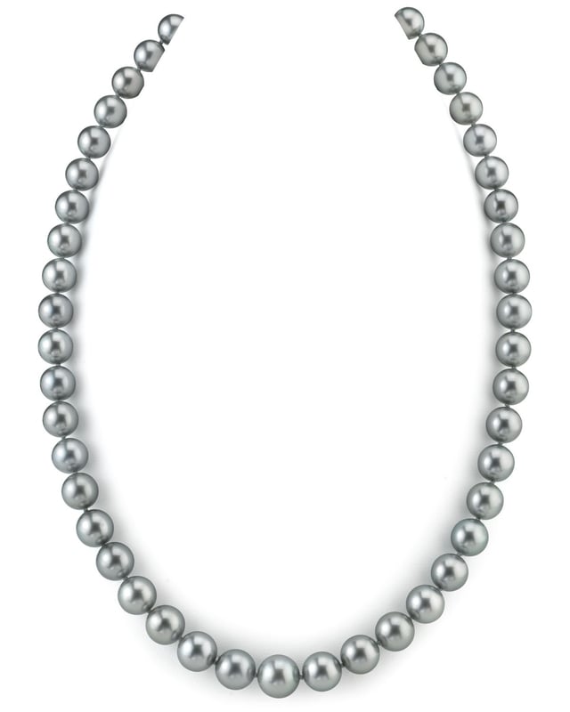 9-11mm Silver Tahitian South Sea Pearl Necklace - AAA Quality