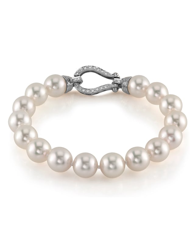 9.5-10.0mm Hanadama Akoya White Pearl Bracelet