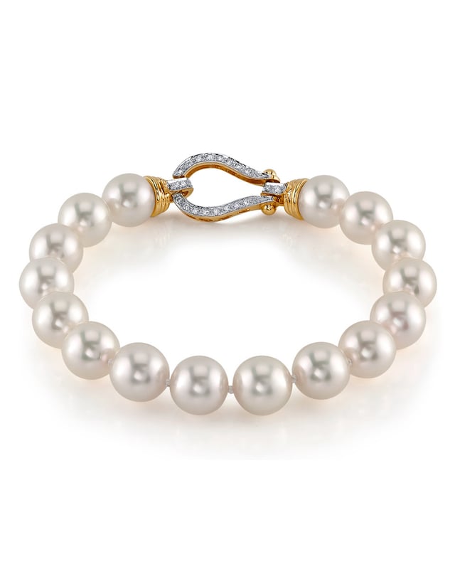 9.0-9.5mm Hanadama Akoya White Pearl Bracelet - Model Image