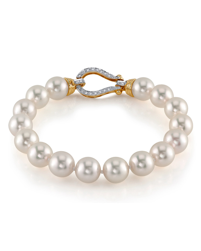 9.5-10.0mm Hanadama Akoya White Pearl Bracelet - Secondary Image