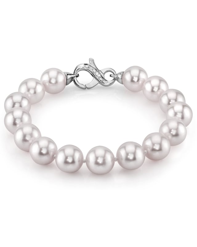 9.5-10mm Akoya White Pearl Bracelet- Choose Your Quality