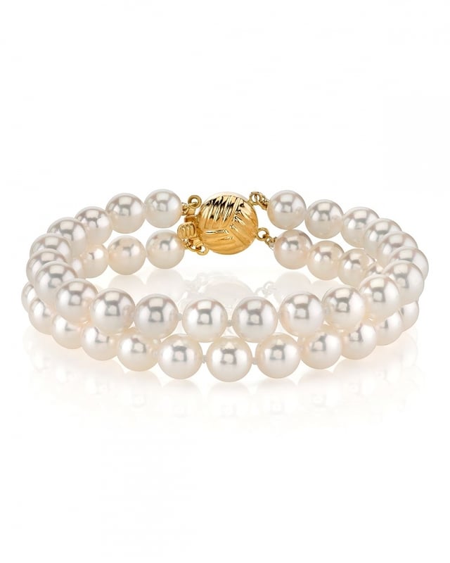 Japanese Akoya Double Pearl Bracelet - Various Sizes - Third Image