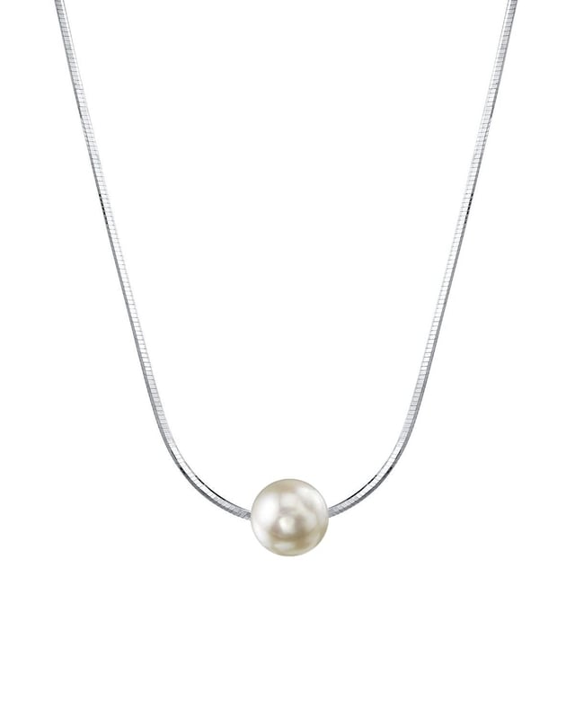 Pearl Moments - 6.5-7.0mm Akoya Pearl Silver Adjustable Chain Necklace