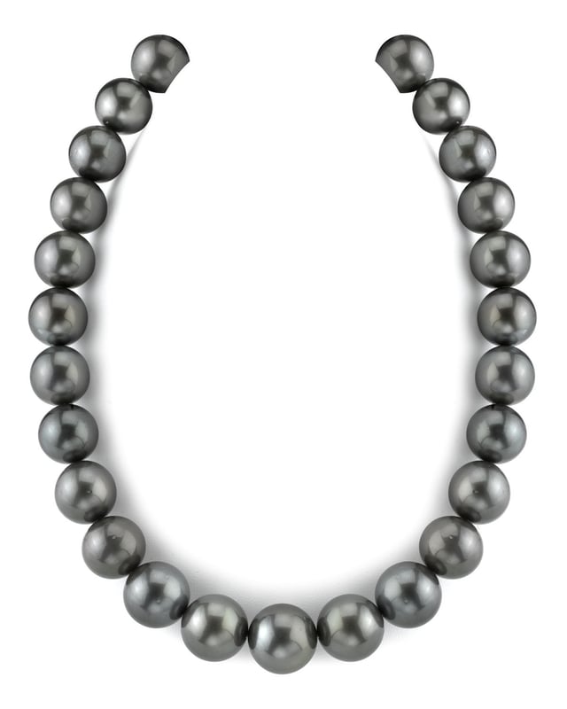 15-17.5mm Black Tahitian South Sea Pearl Necklace-AAA Quality