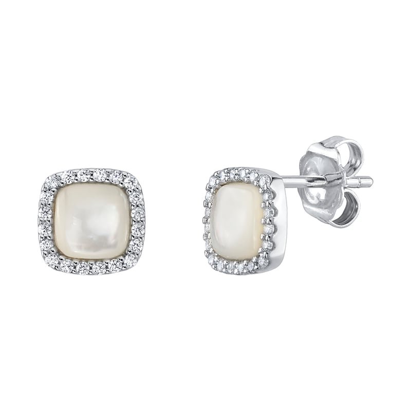 White Mother of Pearl & Cubic Zirconia Eloise Earrings