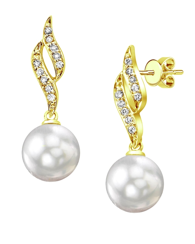 South Sea Pearl & Diamond Suzanna Earrings - Third Image