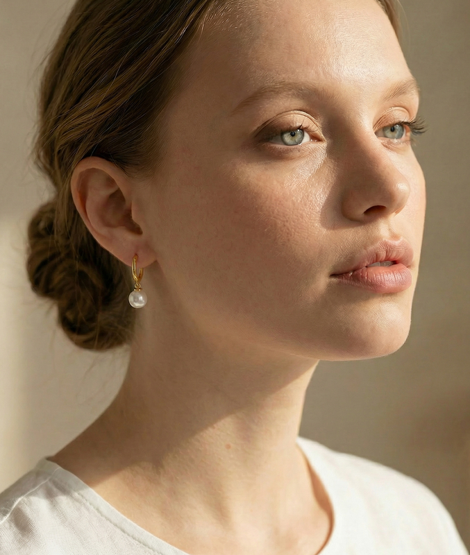 South Sea Pearl Huggie Tania Earrings