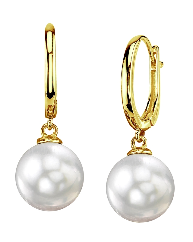 South Sea Pearl Huggie Tania Earrings - Model Image