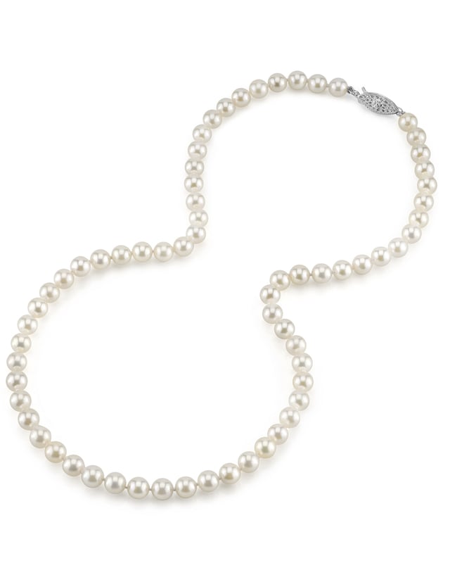 6.0- 6.5mm Japanese Akoya White Pearl Necklace- AAA Quality